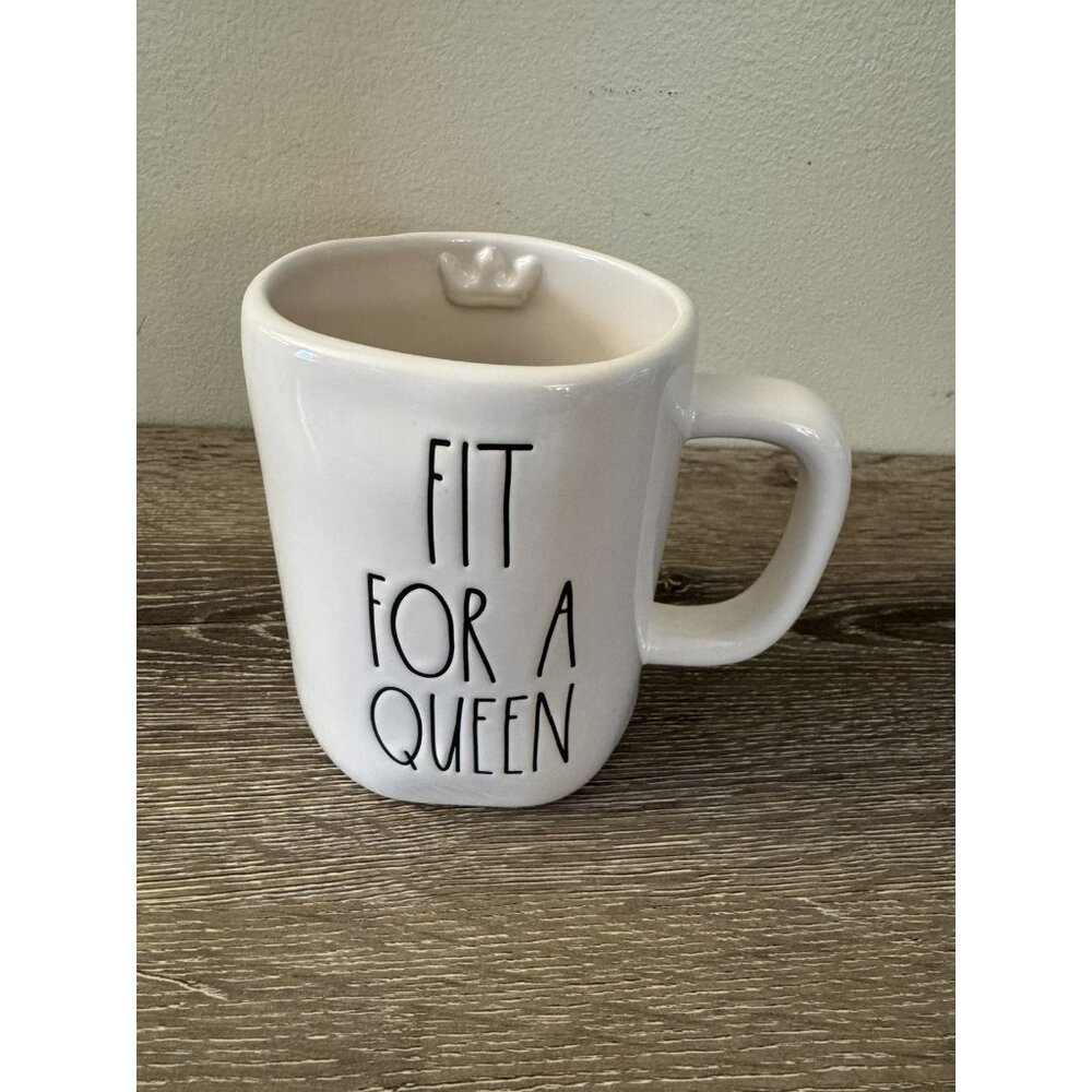 Rae Dunn Fit For A Queen 3D Crown Mug White C45